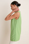 Pistachio Crepe Covered Button Millie Top
