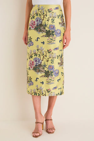 Gilded Chinoiserie Jacquard Ellington Skirt