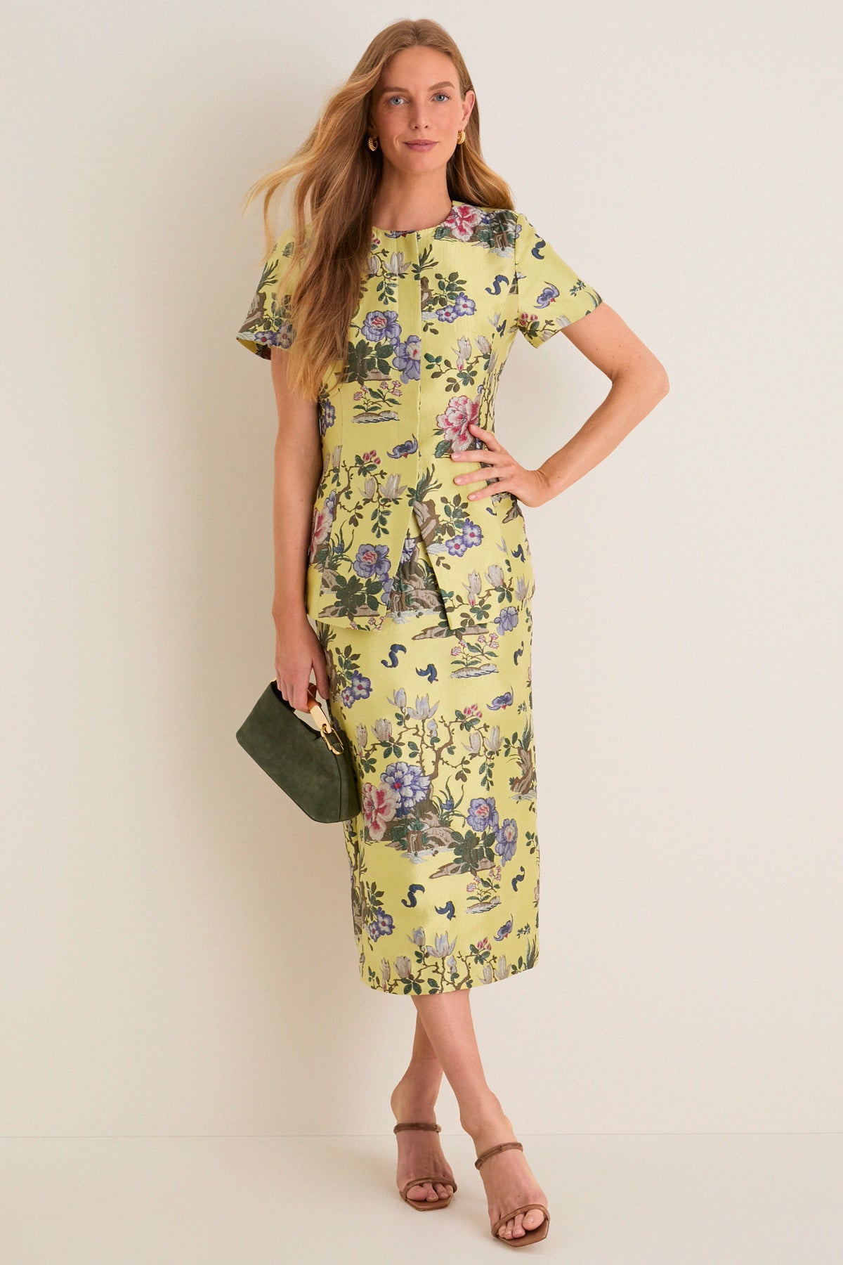 Gilded Chinoiserie Jacquard Ellington Skirt
