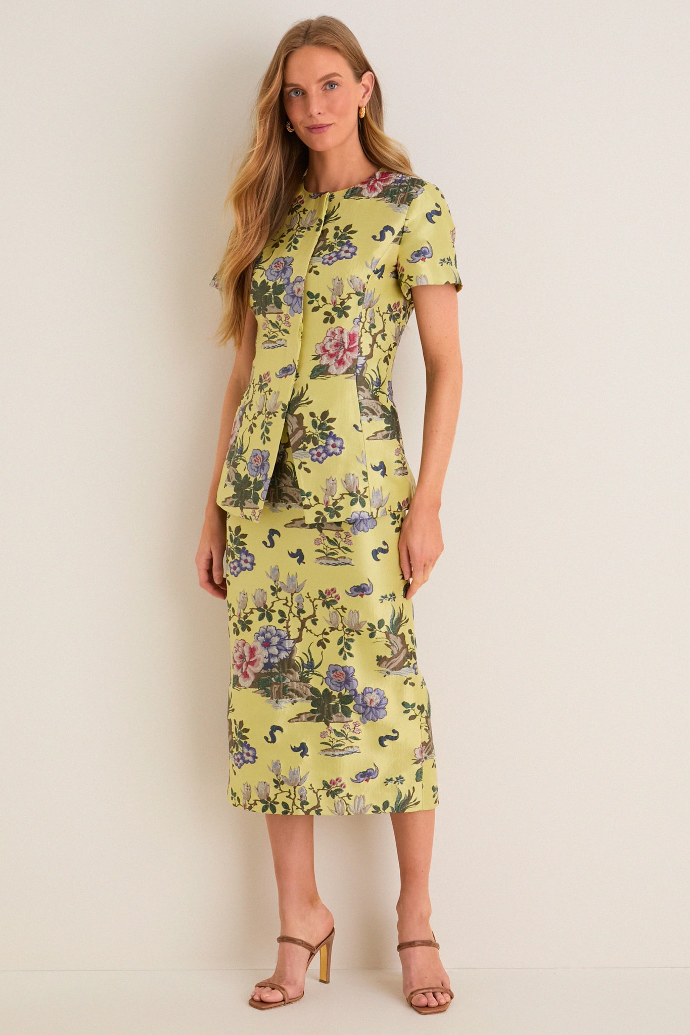 Gilded Chinoiserie Jacquard Ellington Skirt
