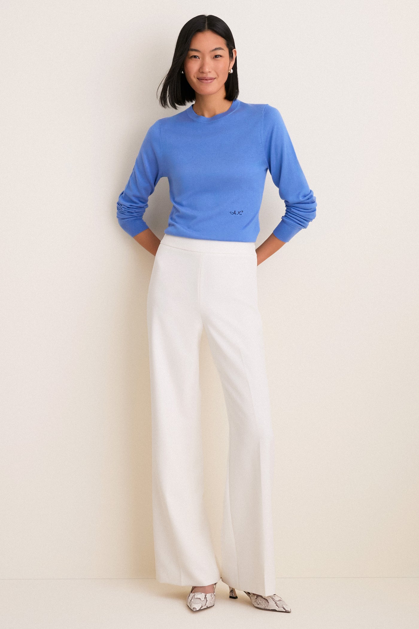 White Crepe Erin Pant