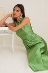 Pistachio Dupioni Helene Midi Dress