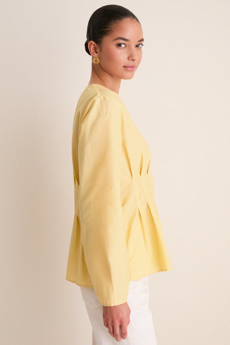 Butter Yellow Cotton Silk Arden Top