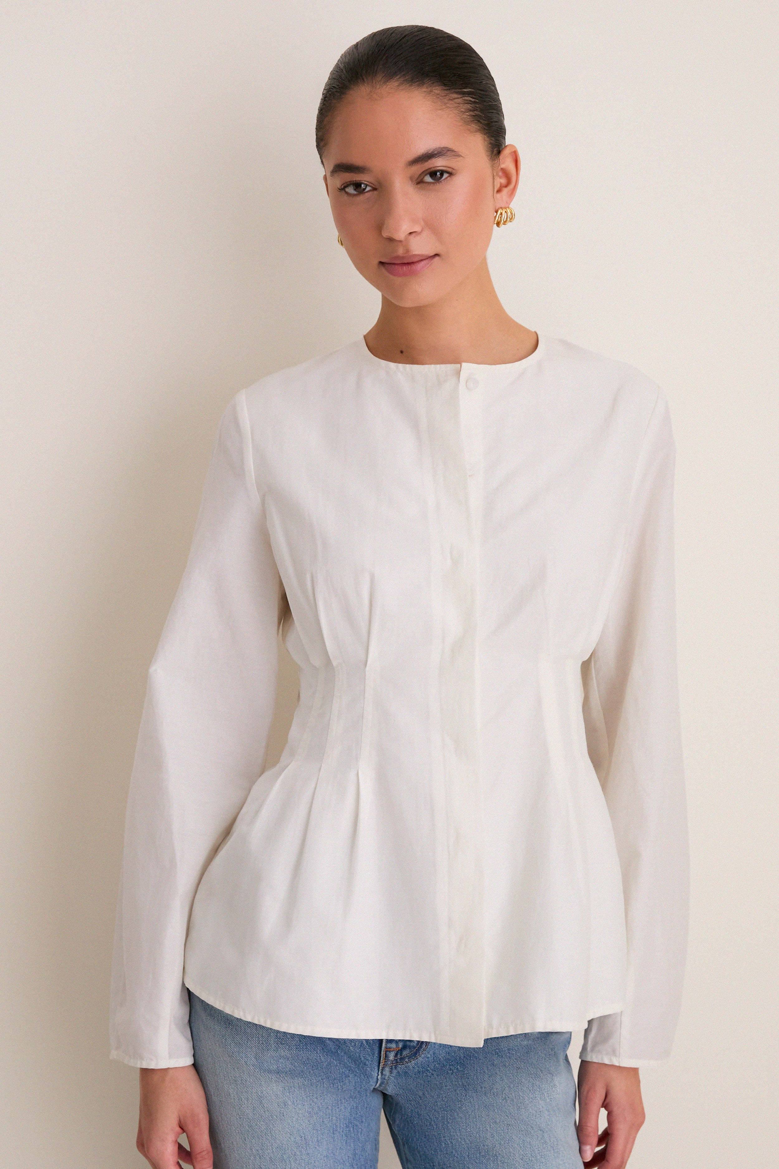White Cotton Silk Arden Top | Tuckernuck