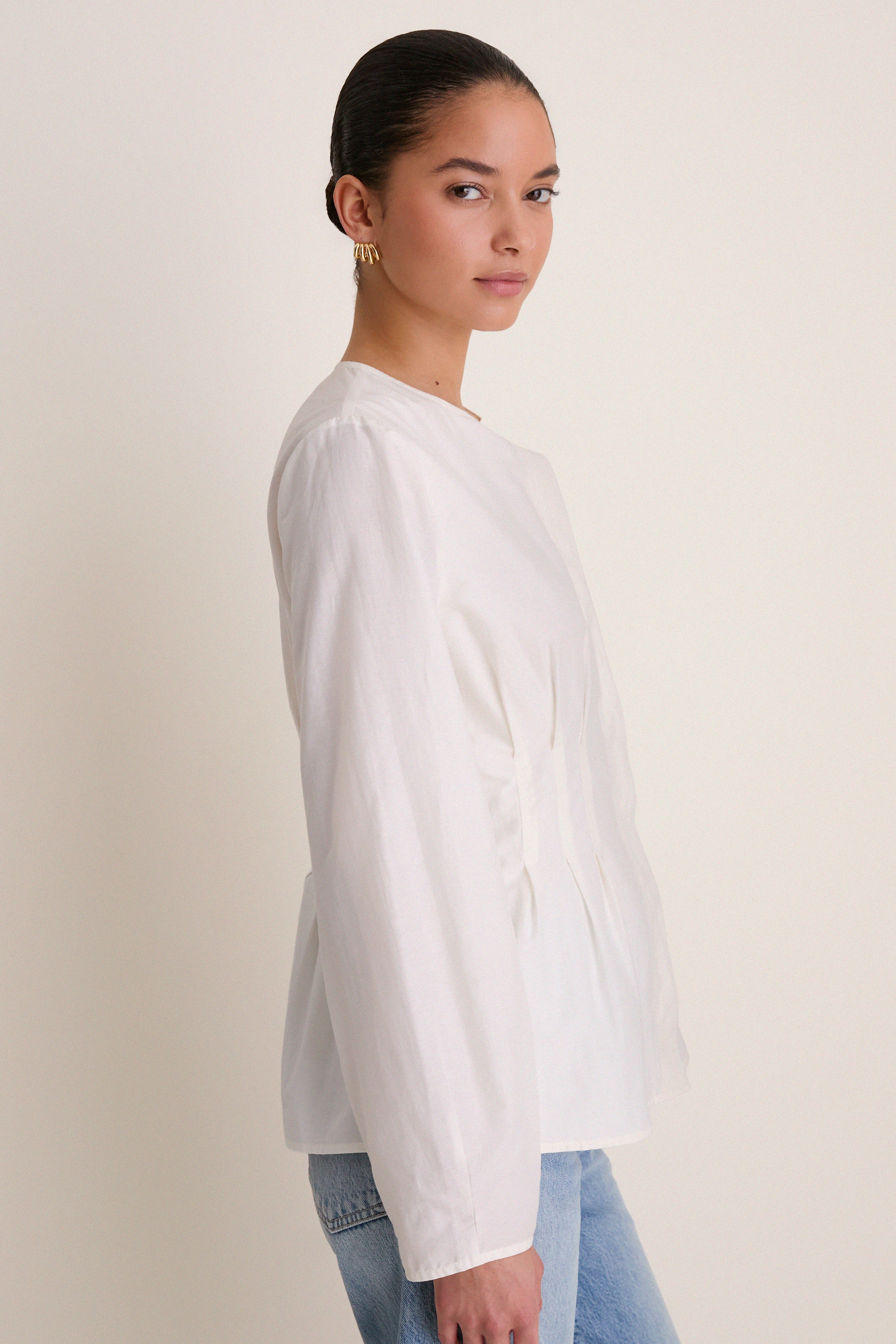 White Cotton Silk Arden Top | Tuckernuck