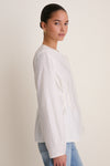 White Cotton Silk Arden Top