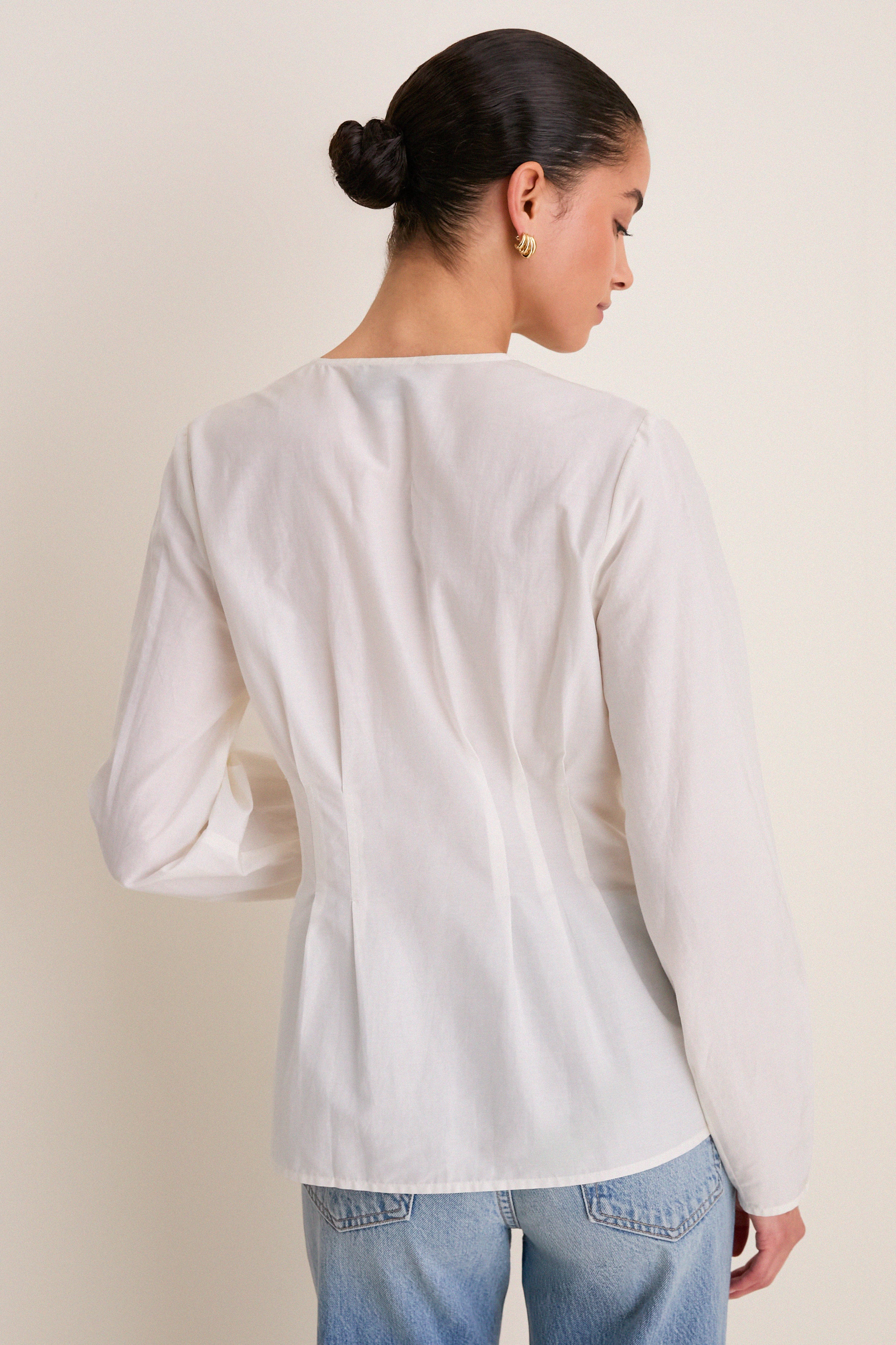 White Cotton Silk Arden Top | Tuckernuck