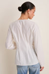 White Cotton Silk Arden Top