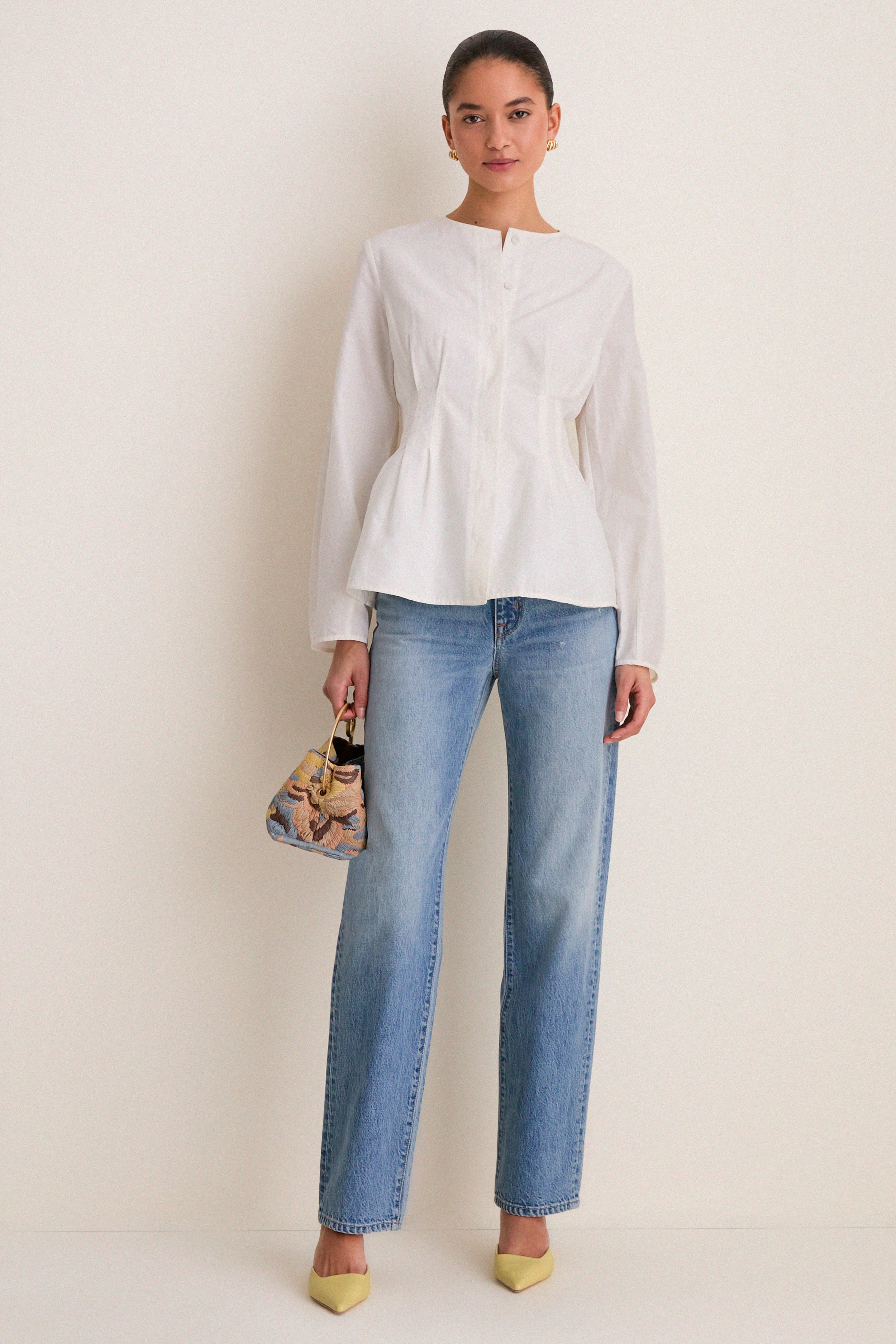 White Cotton Silk Arden Top | Tuckernuck
