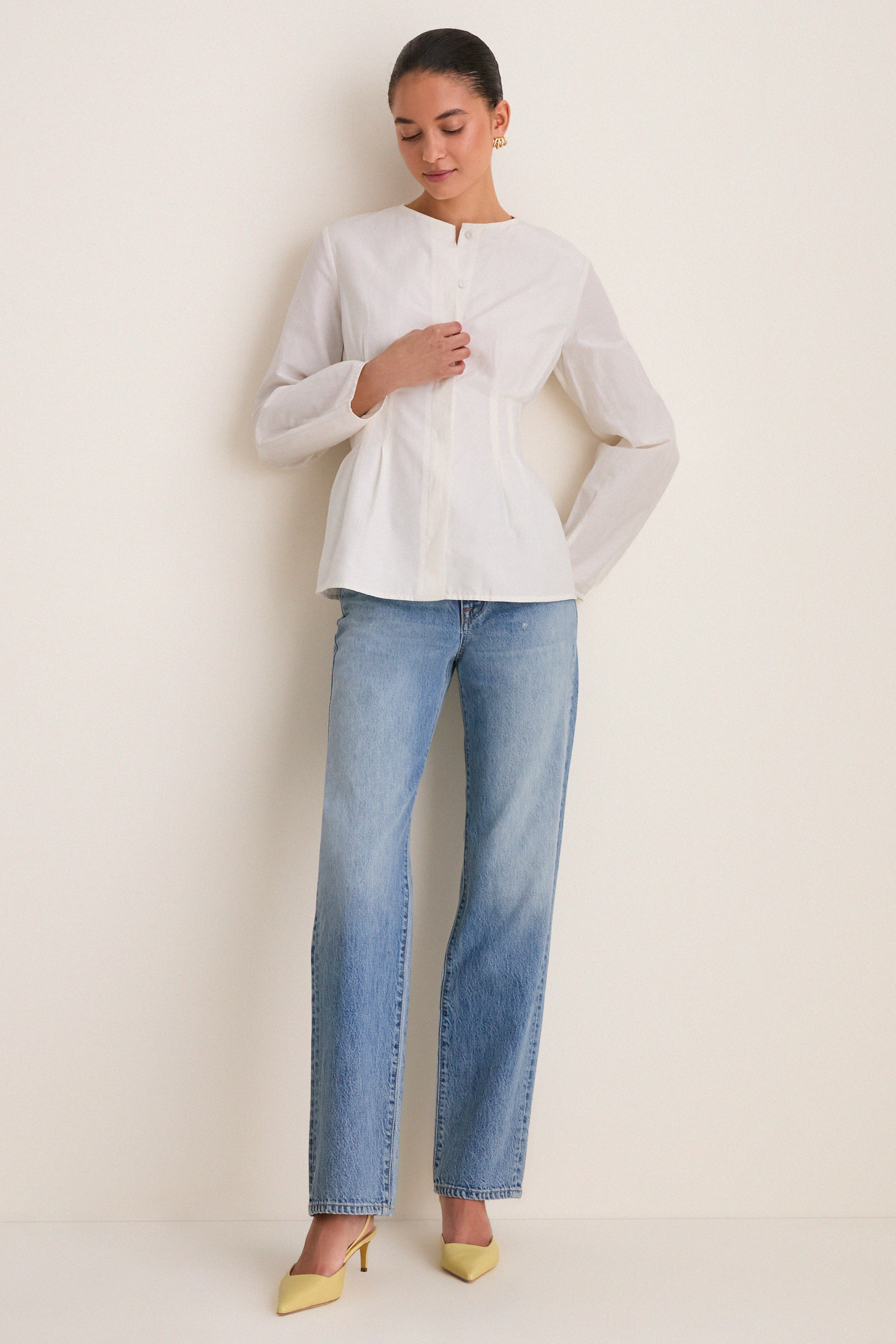 White Cotton Silk Arden Top | Tuckernuck