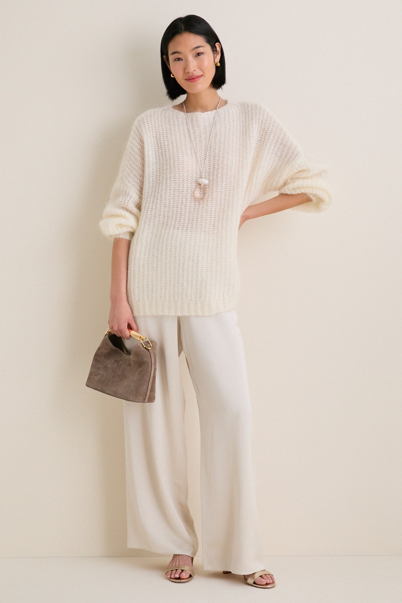 White Lune Cord Necklace