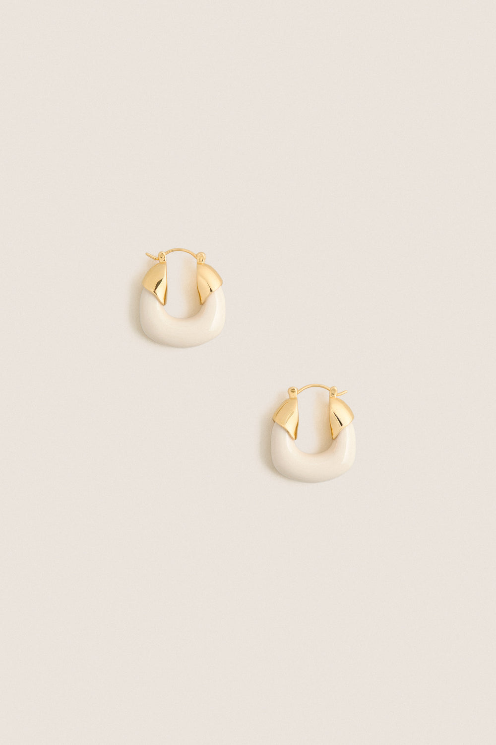Alabaster Mini Organic Hoops