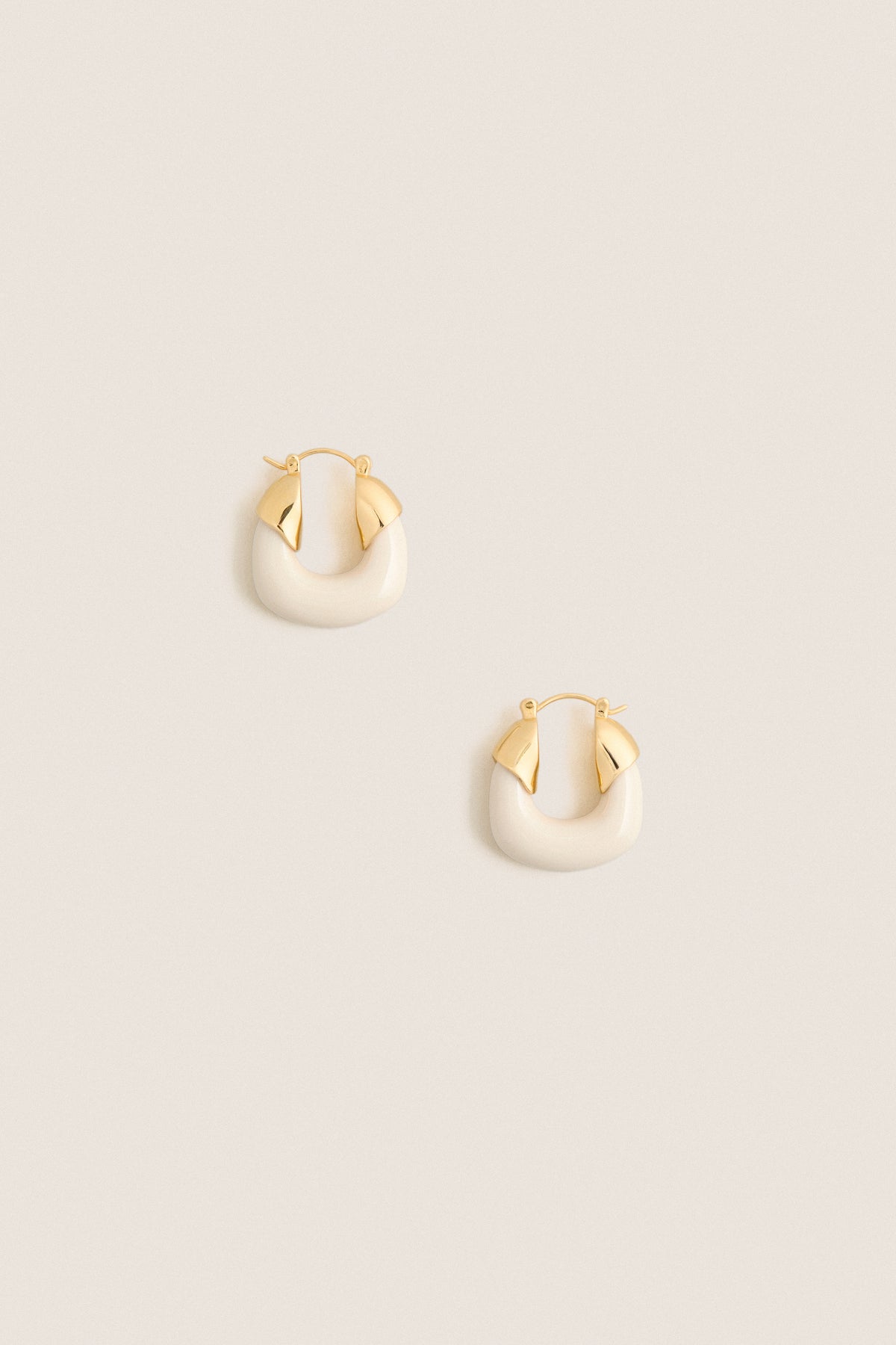 Alabaster Mini Organic Hoops
