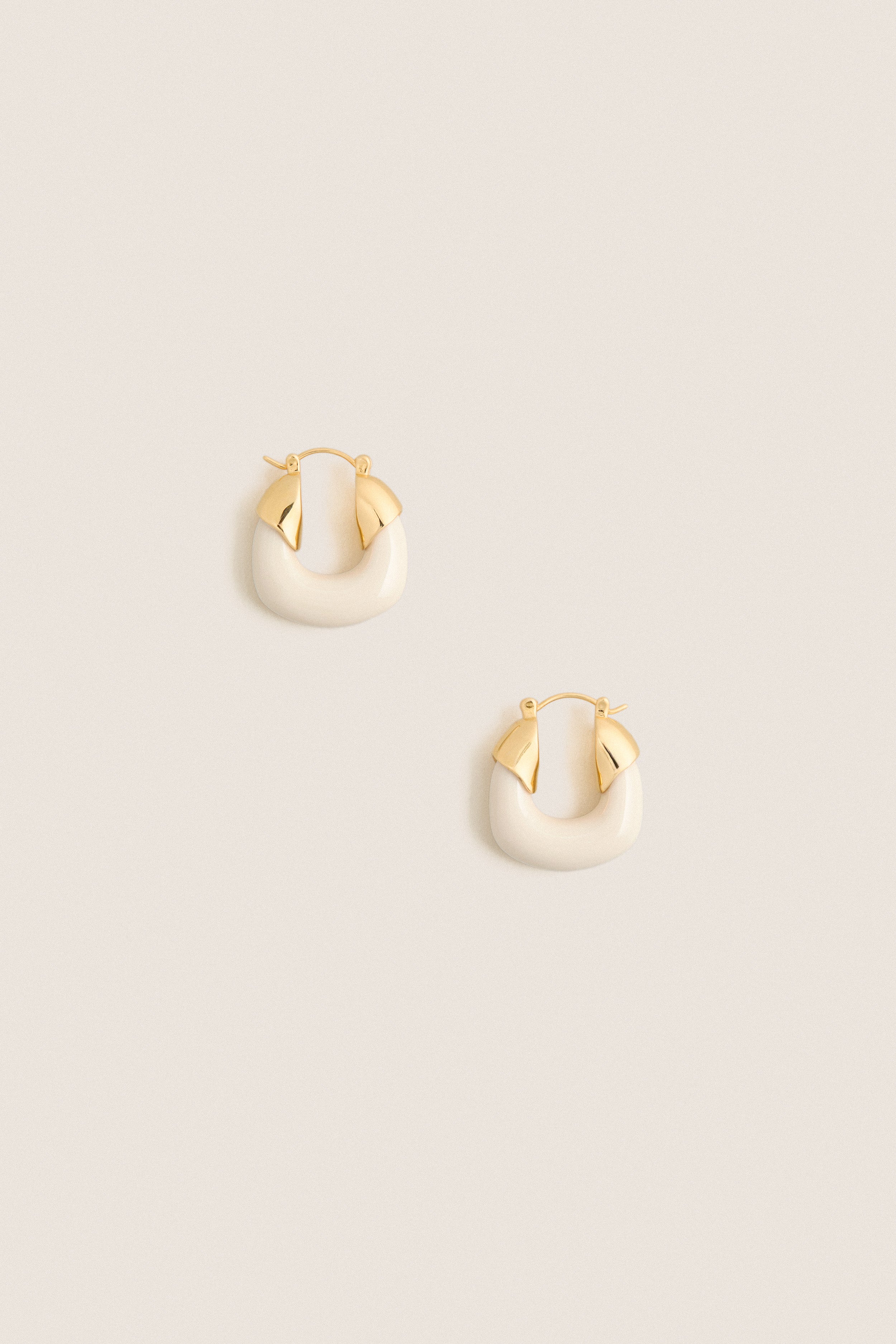 Alabaster Mini Organic Hoops