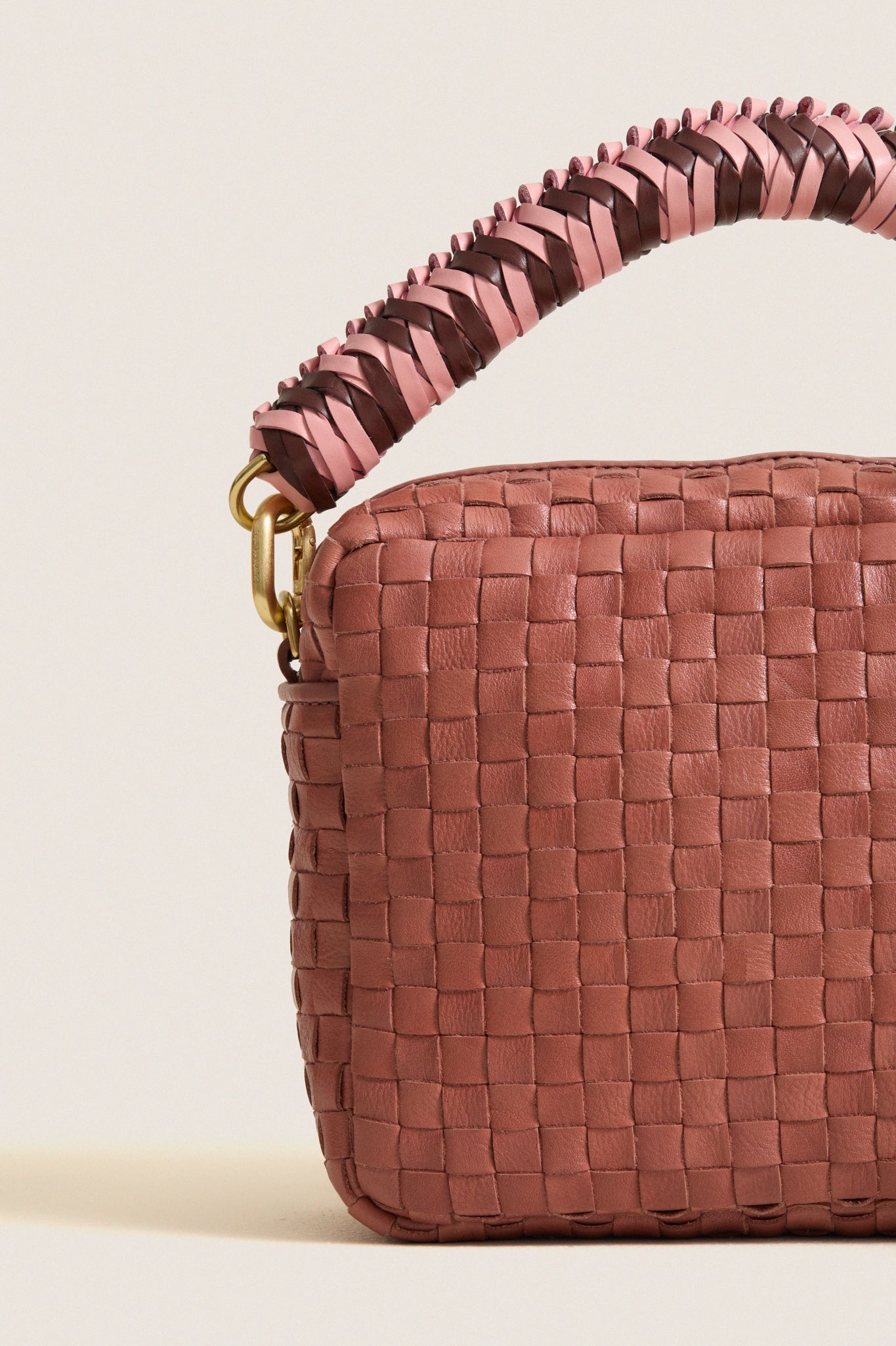 Exclusive Rose Clay Midi Sac with Braided Strap