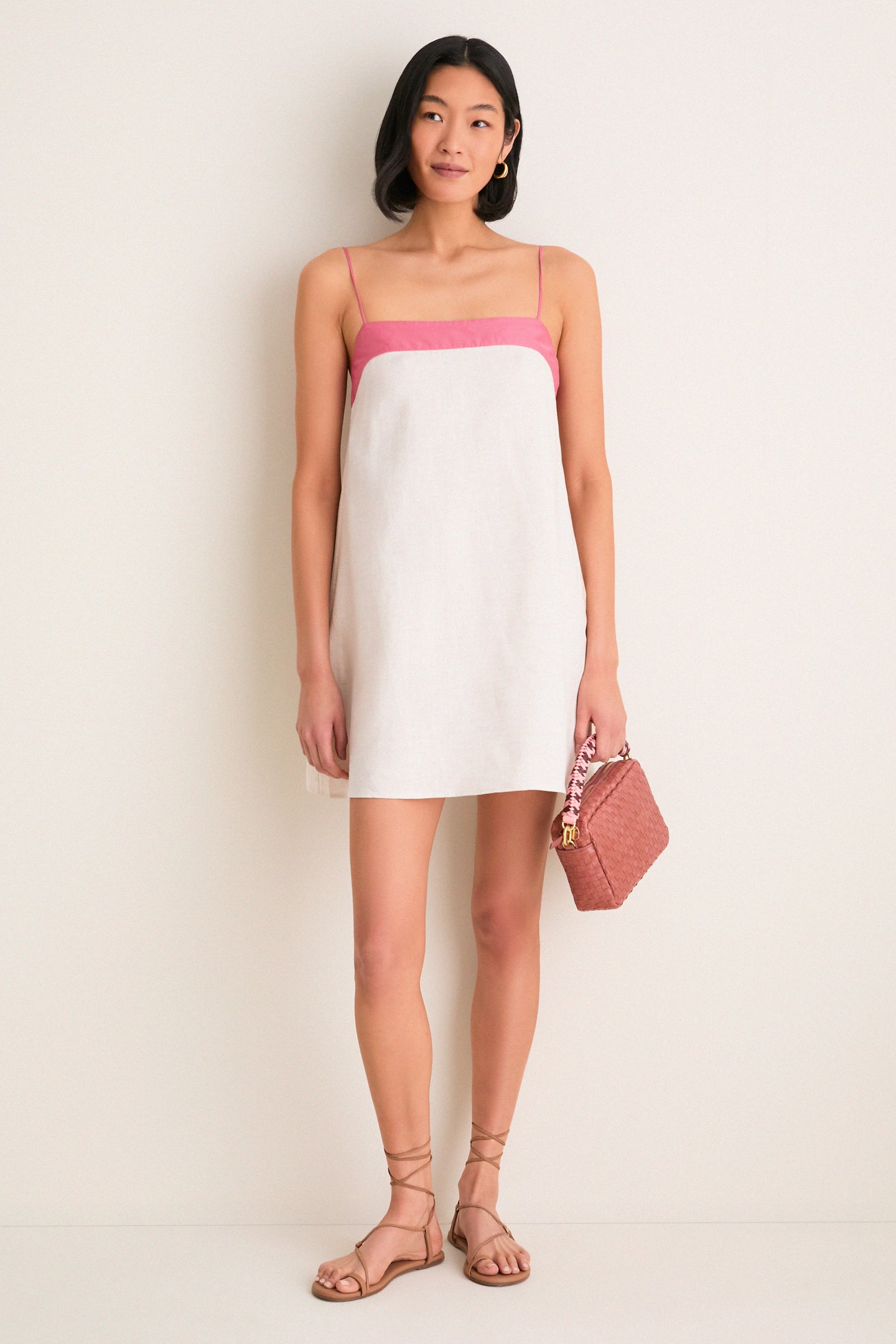 Exclusive Rose Clay Midi Sac with Braided Strap