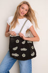 Chocolate with Multi Applique L'Ete Tote
