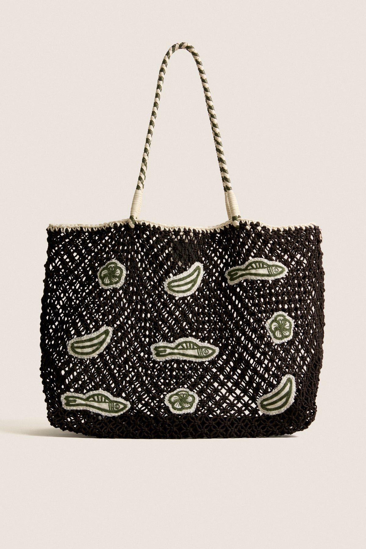 Chocolate with Multi Applique L'Ete Tote