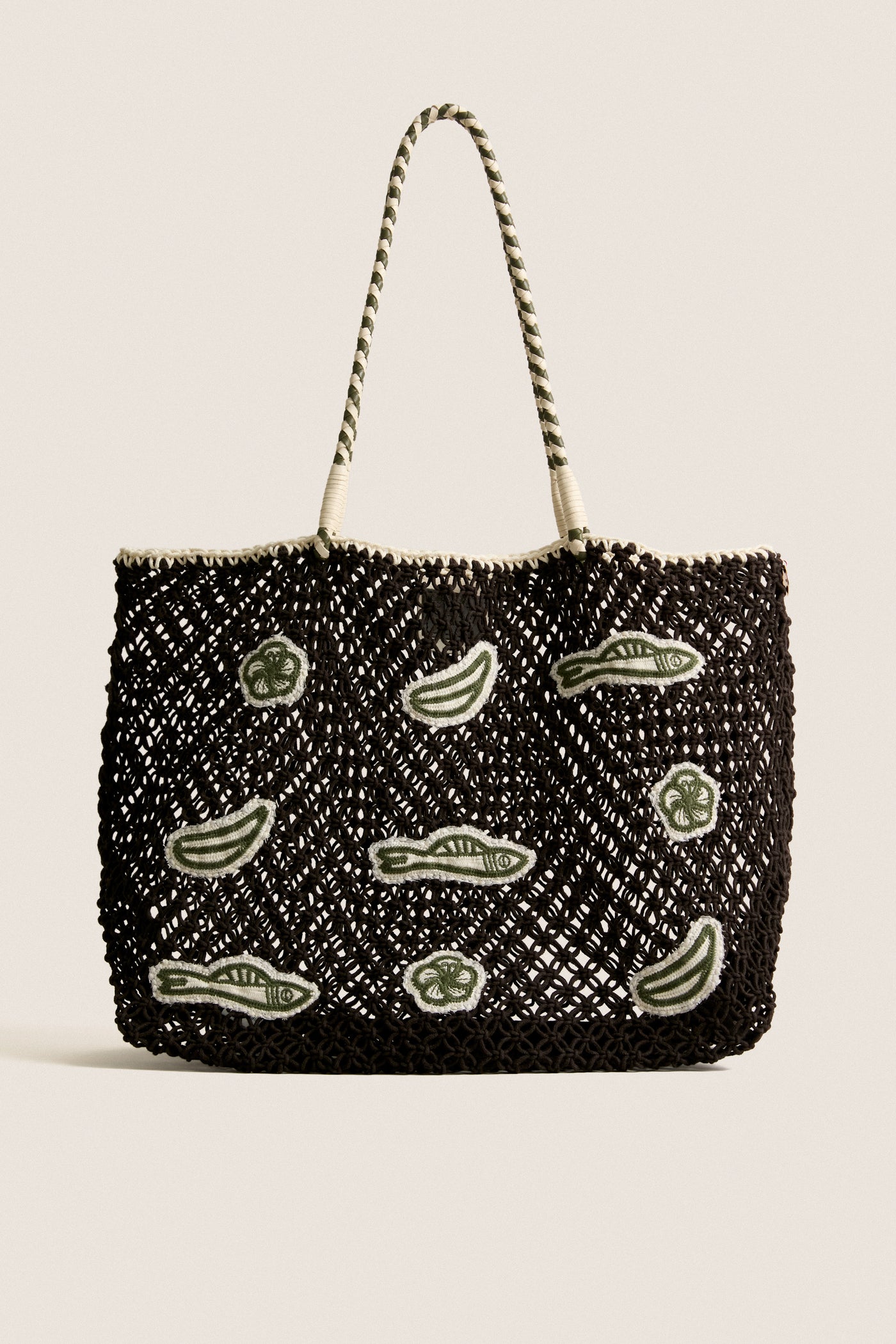 Chocolate with Multi Applique L'Ete Tote