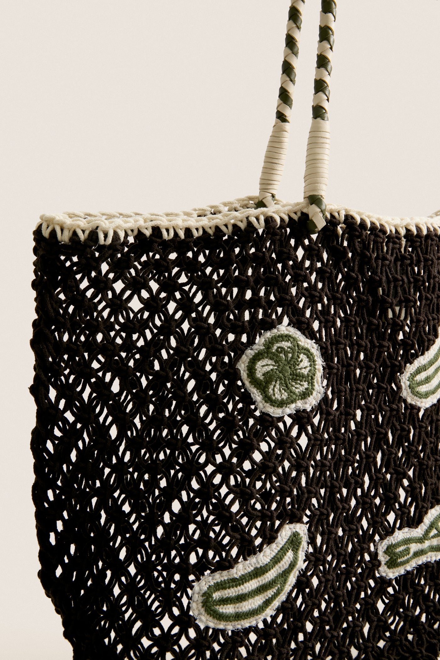 Chocolate with Multi Applique L'Ete Tote