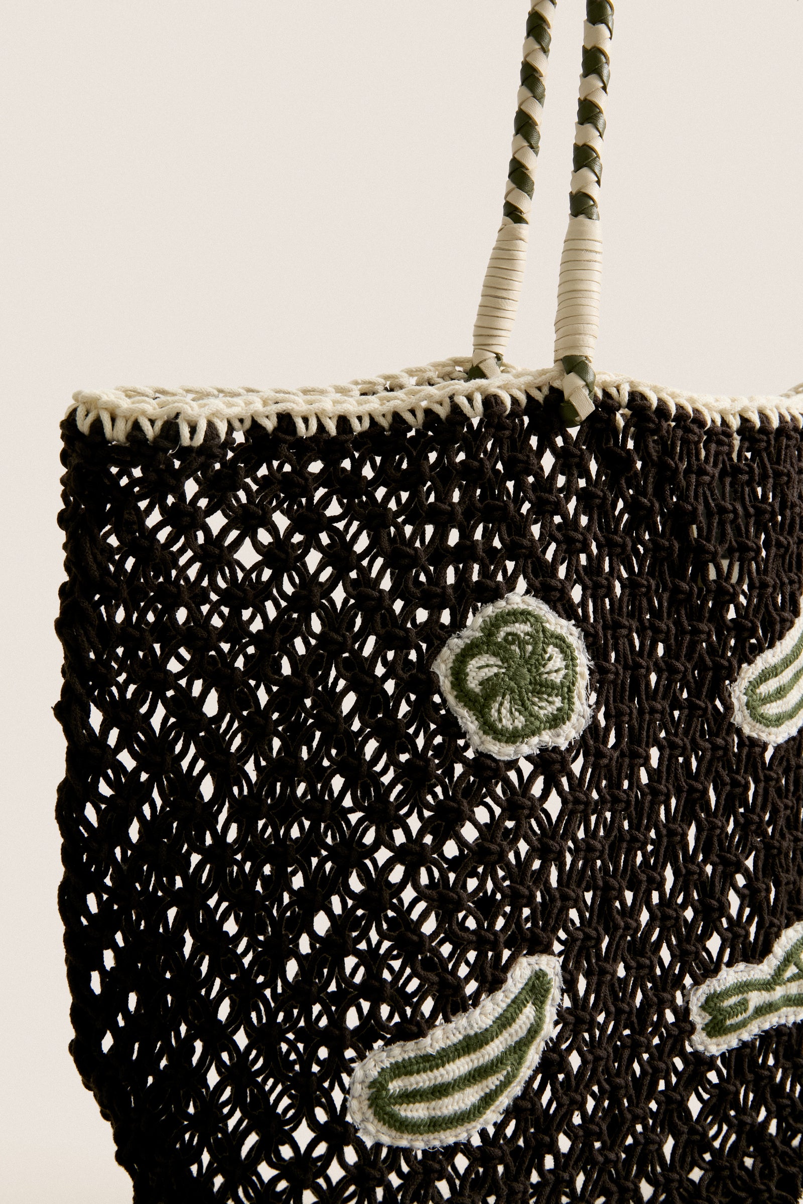 Chocolate with Multi Applique L'Ete Tote