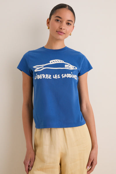 French Blue Librez les Sardines Classic Tee | Clare V