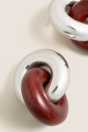 Wood and Silver Cumulus Earrings