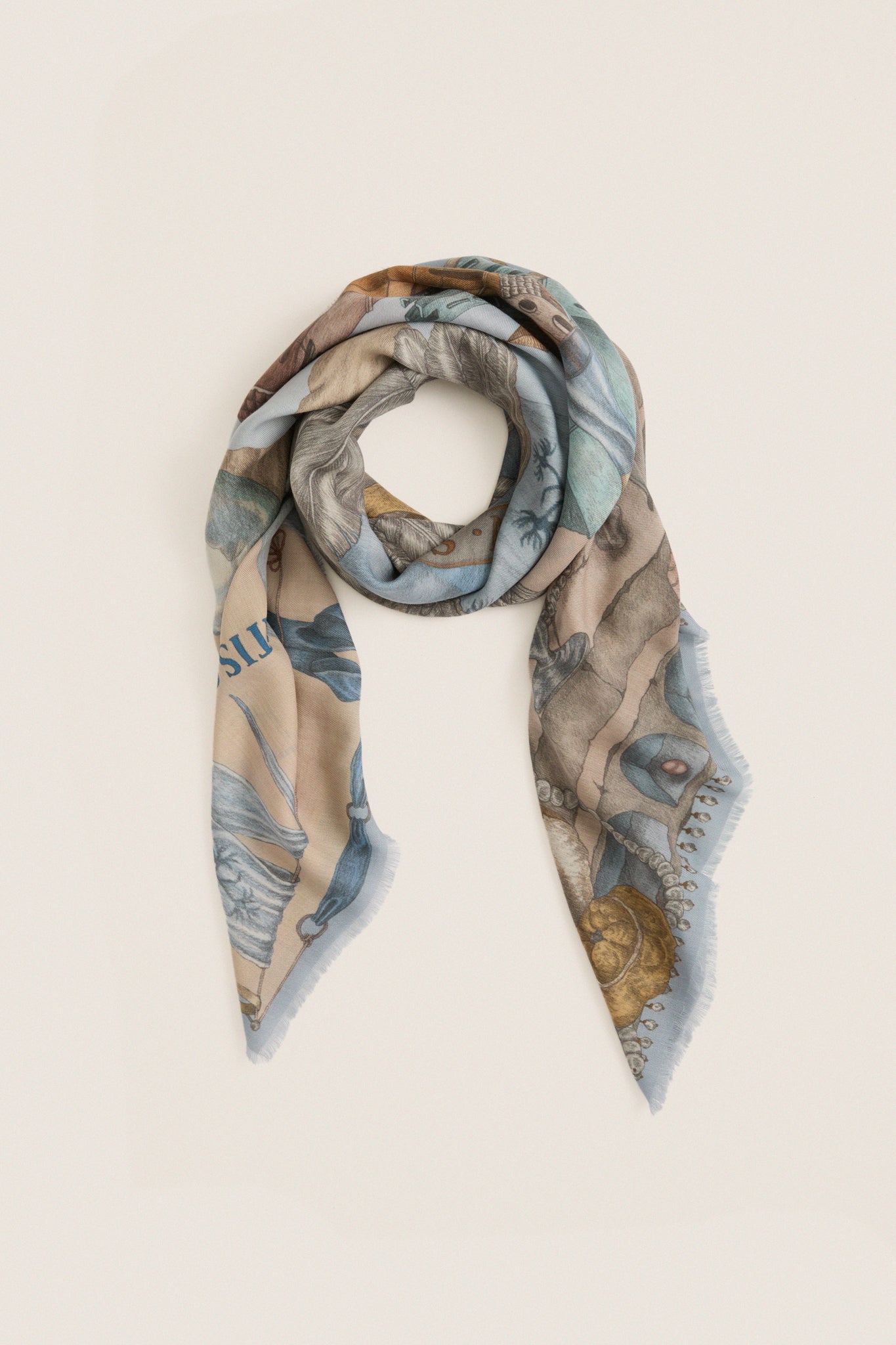 Crystal and Calcite Glass Swan Square Scarf