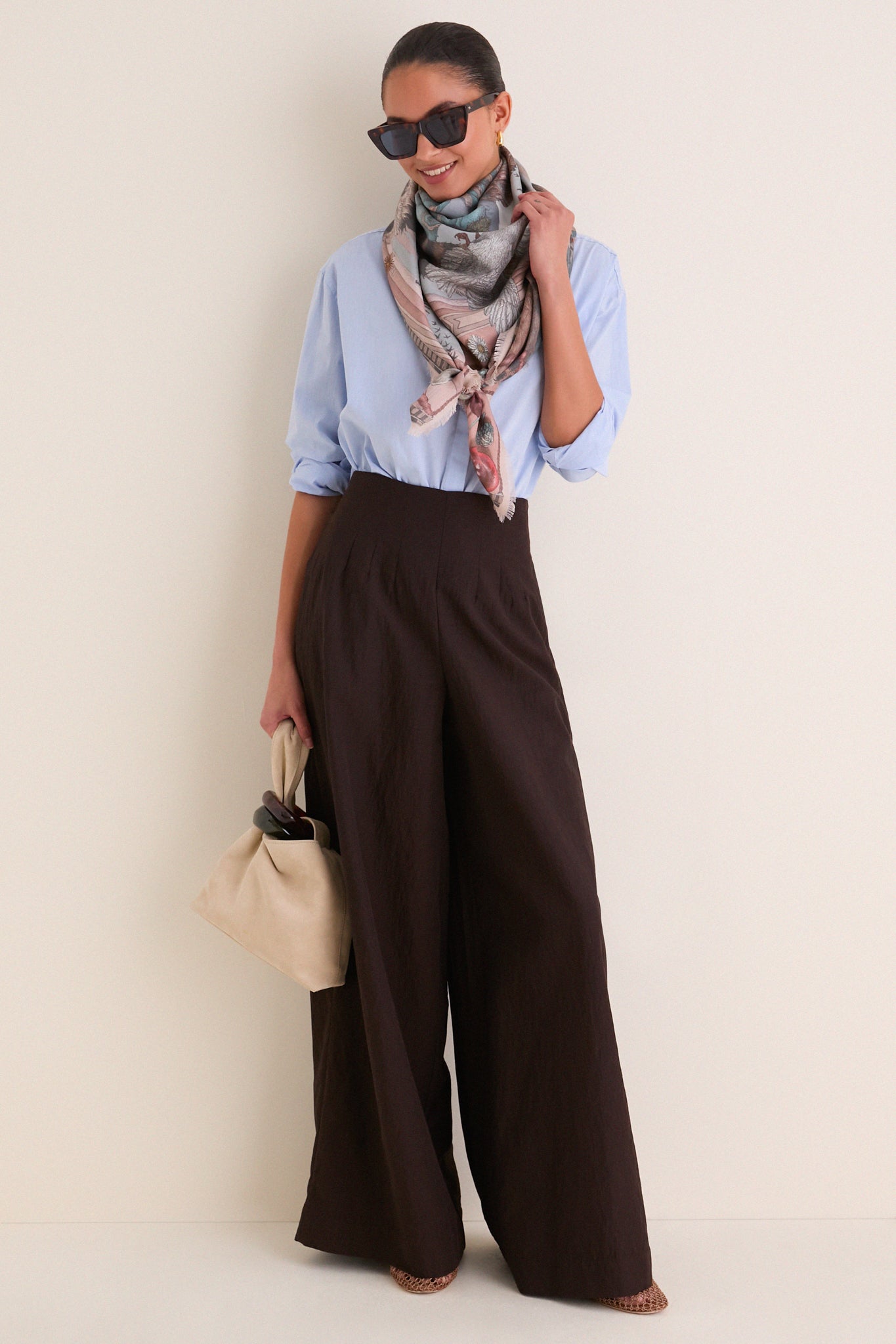 Morello and Mint Medici Cheetah Square Scarf