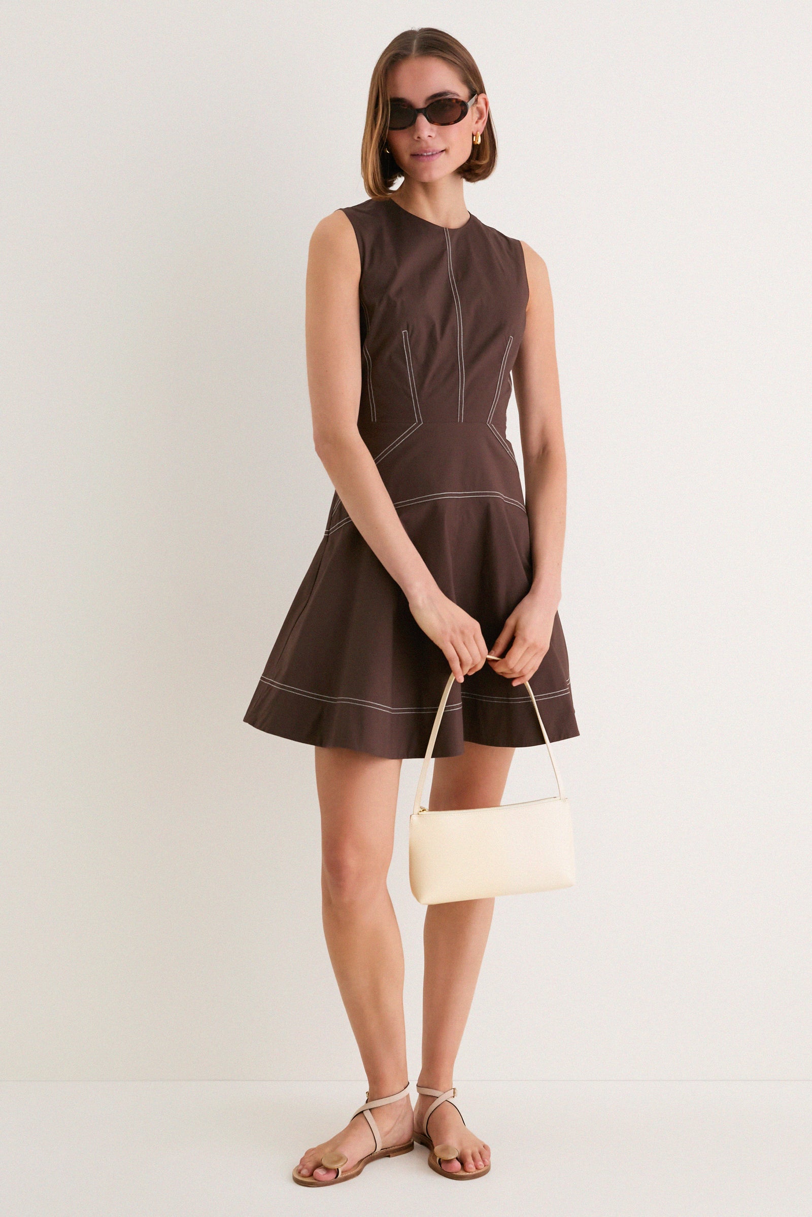 Crema and Ebony Gaia Shoulder Bag