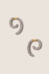 Gold, Silver and Crystal Luna Braided Pave Earrings