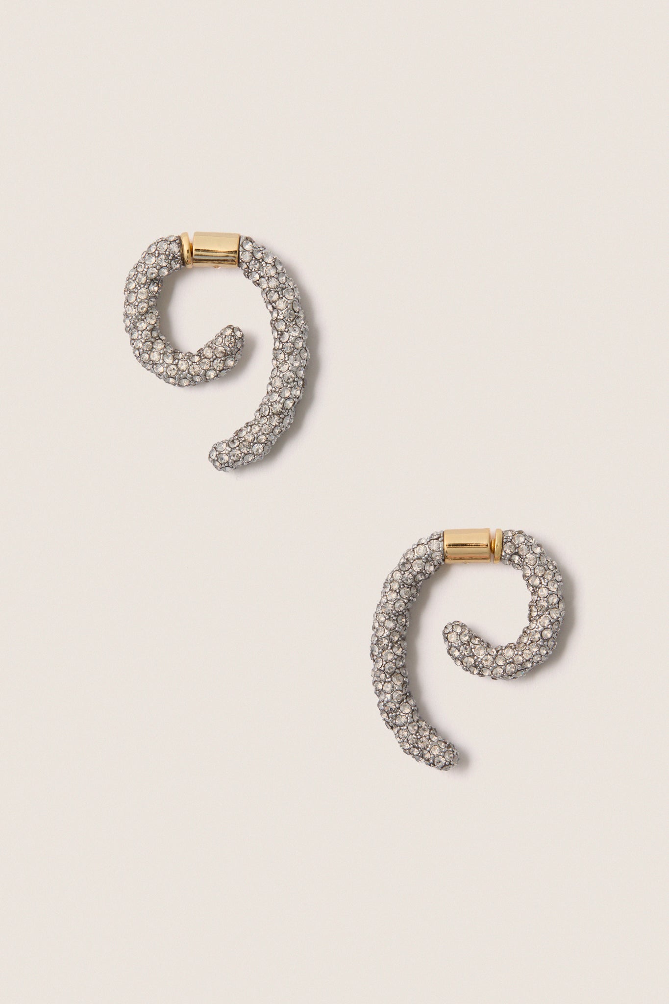Gold, Silver and Crystal Luna Braided Pave Earrings