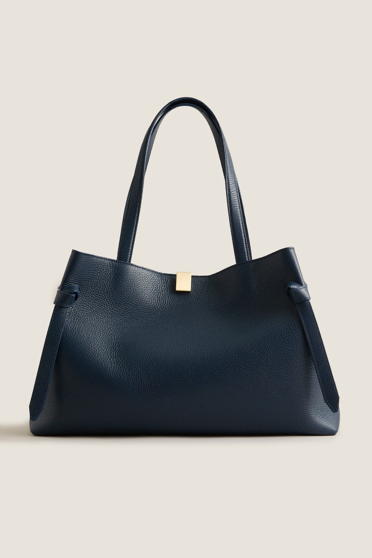 Midnight Pebble Grain Leather Gyoza Tote
