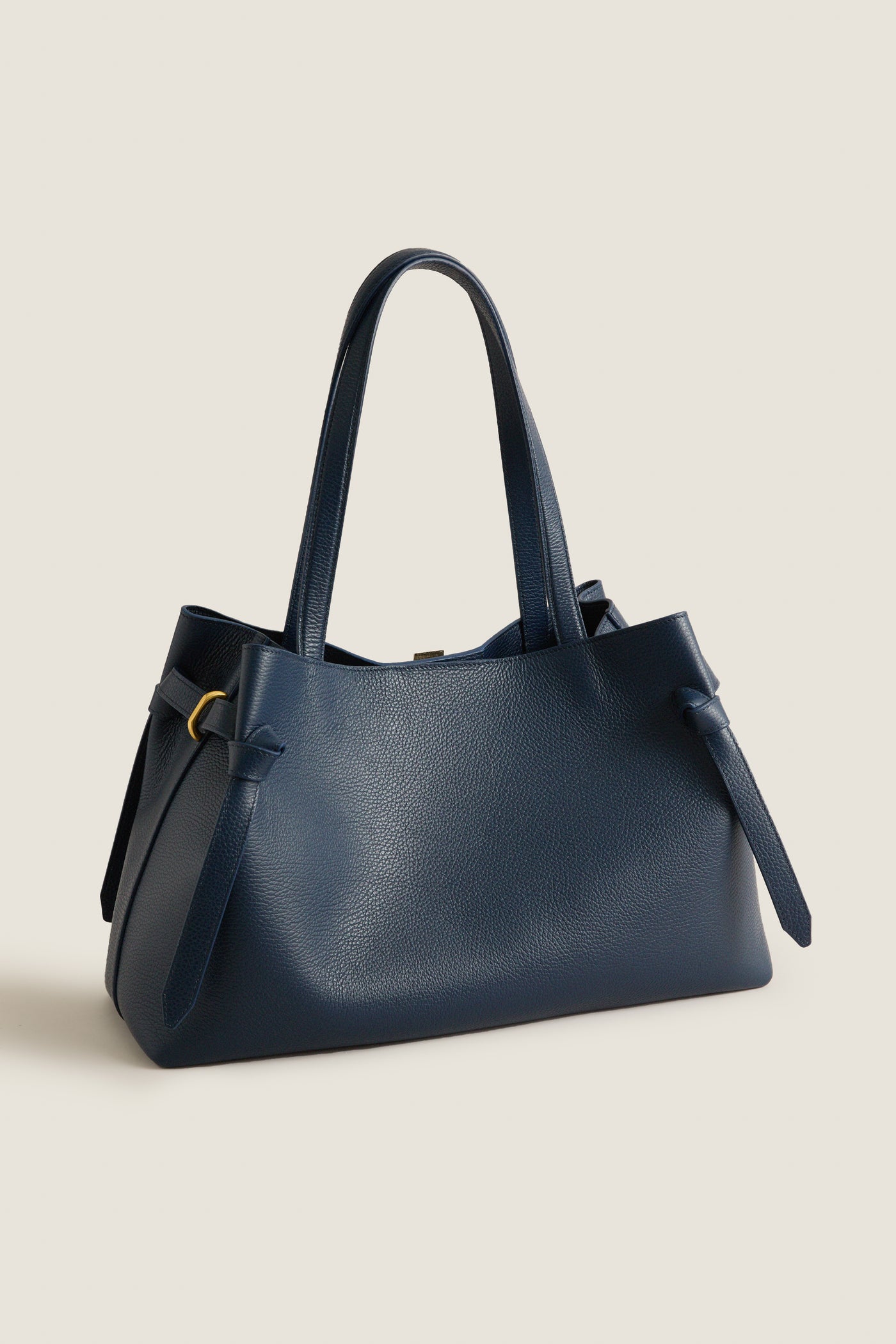 Midnight Pebble Grain Leather Gyoza Tote