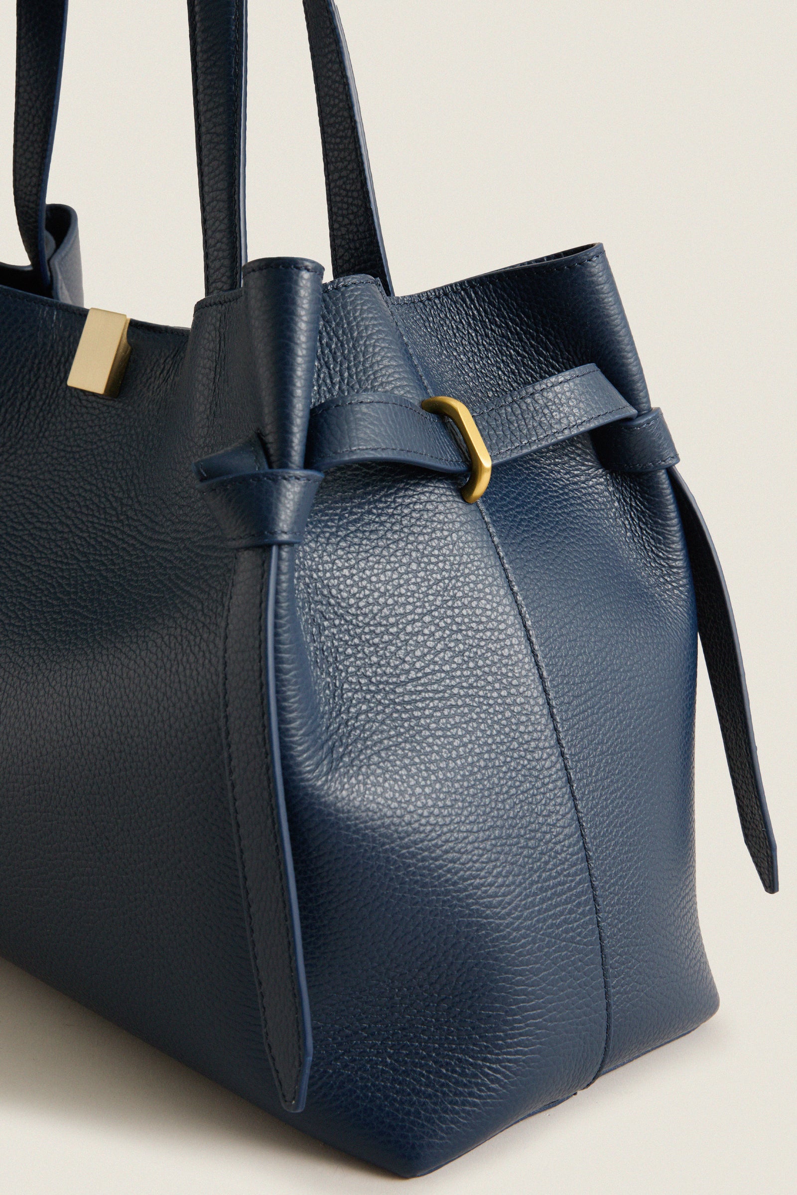 Midnight Pebble Grain Leather Gyoza Tote