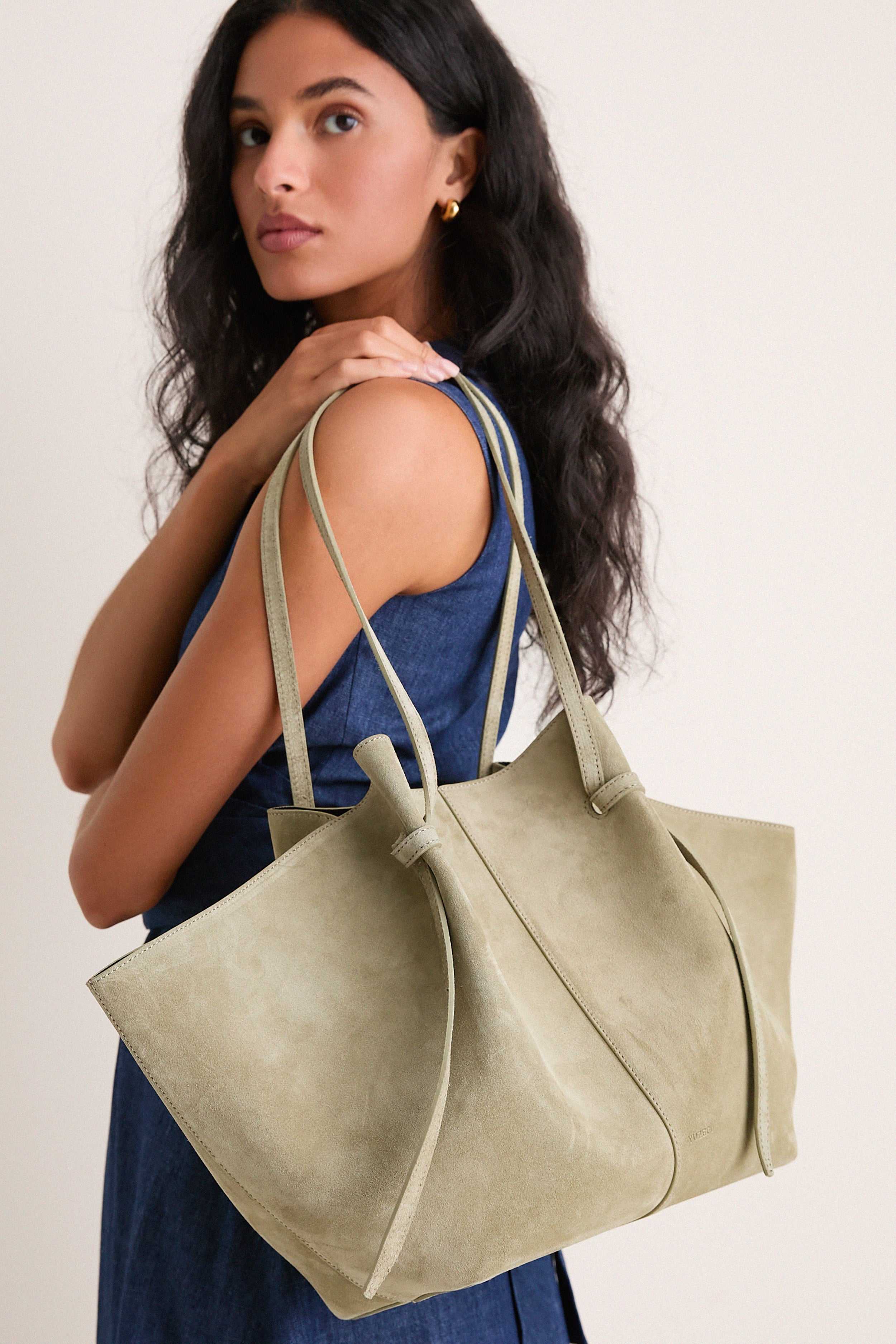 Olive Large Suede Mochi Bag