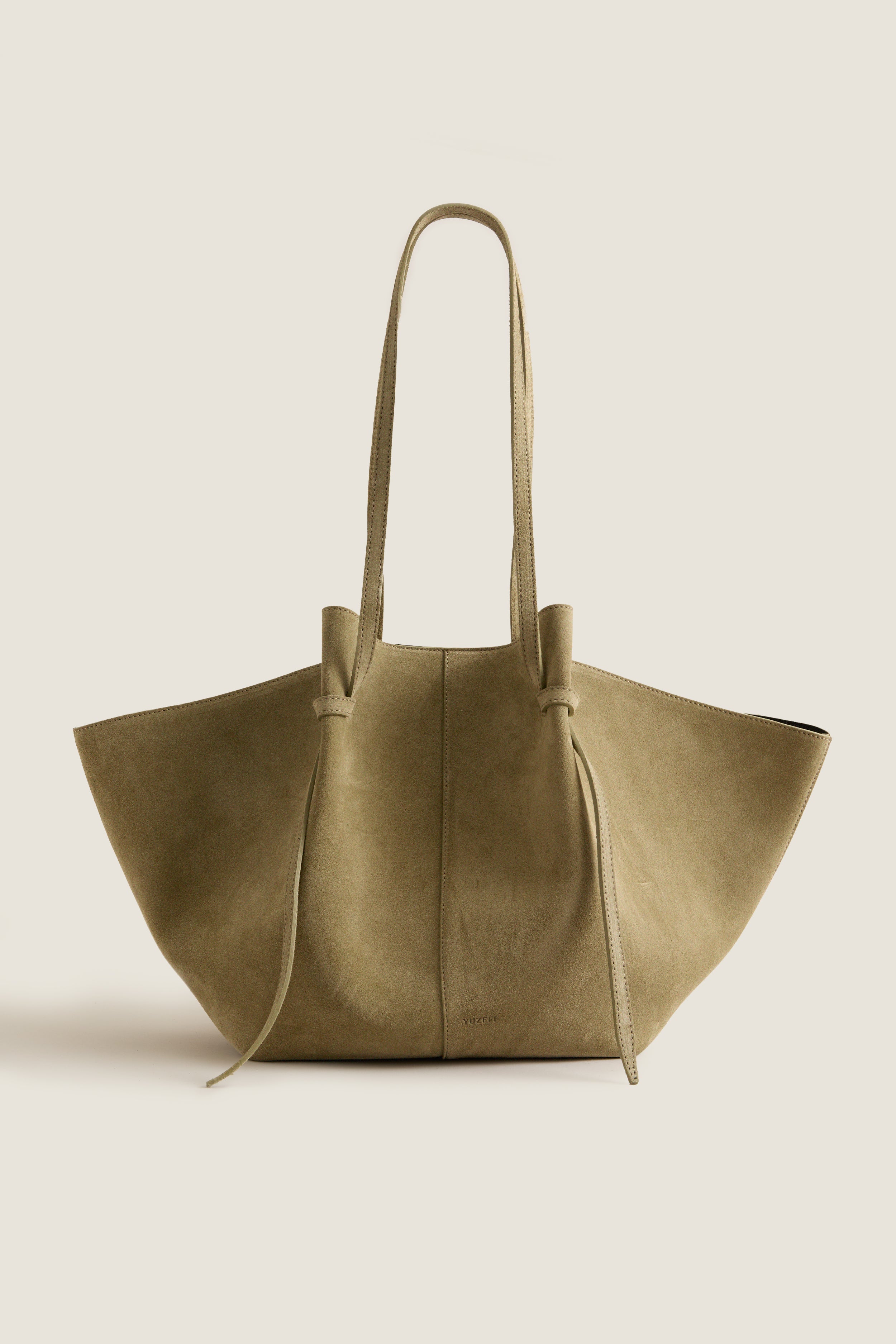 Olive Large Suede Mochi Bag | Yuzefi