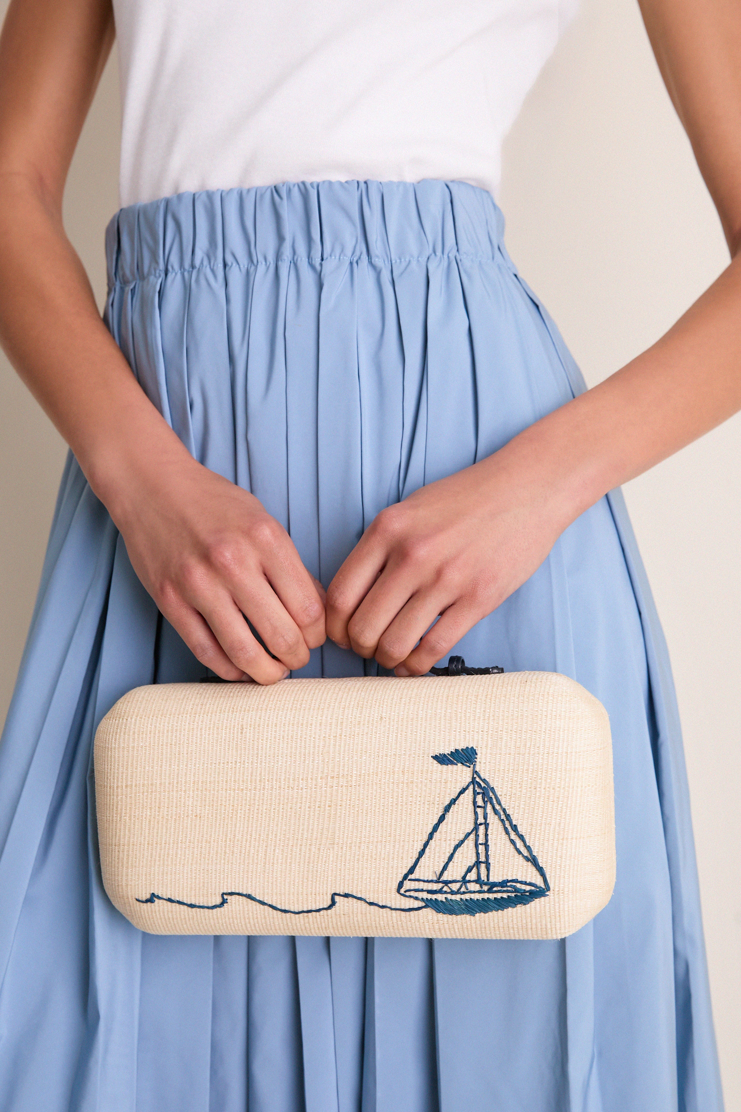 Navy Sail Clutch