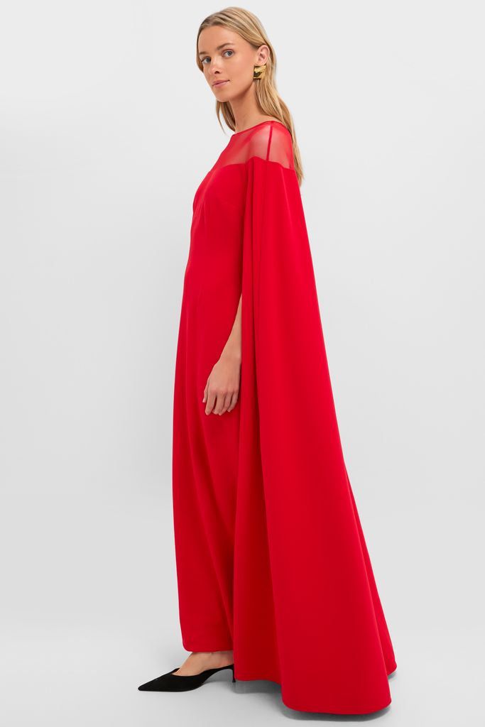 Tuckernuck Red Estelle Cape Maxi Dress Red / 4 Tuckernuck Red Estelle Cape Maxi Dress Red / 4