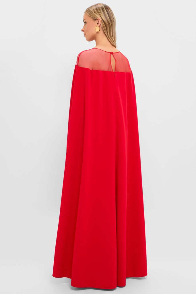 Tuckernuck Red Estelle Cape Maxi Dress Red / 4