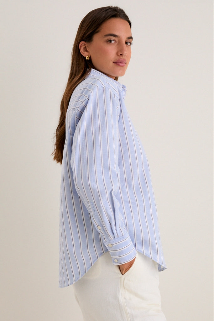French Blue Stripe Nadine Button Down