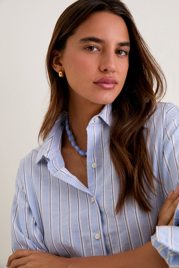 French Blue Stripe Nadine Button Down