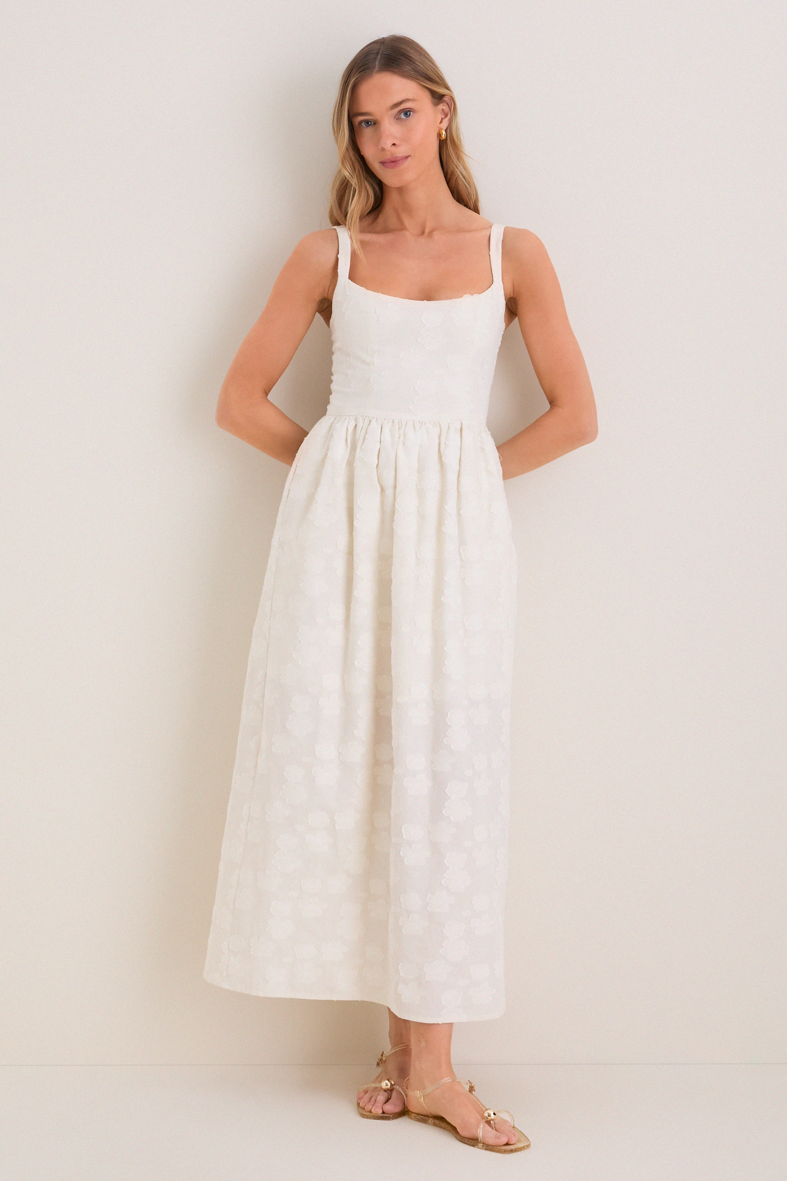 Ivory Jacquard Jour Maxi Dress | Emerson Fry