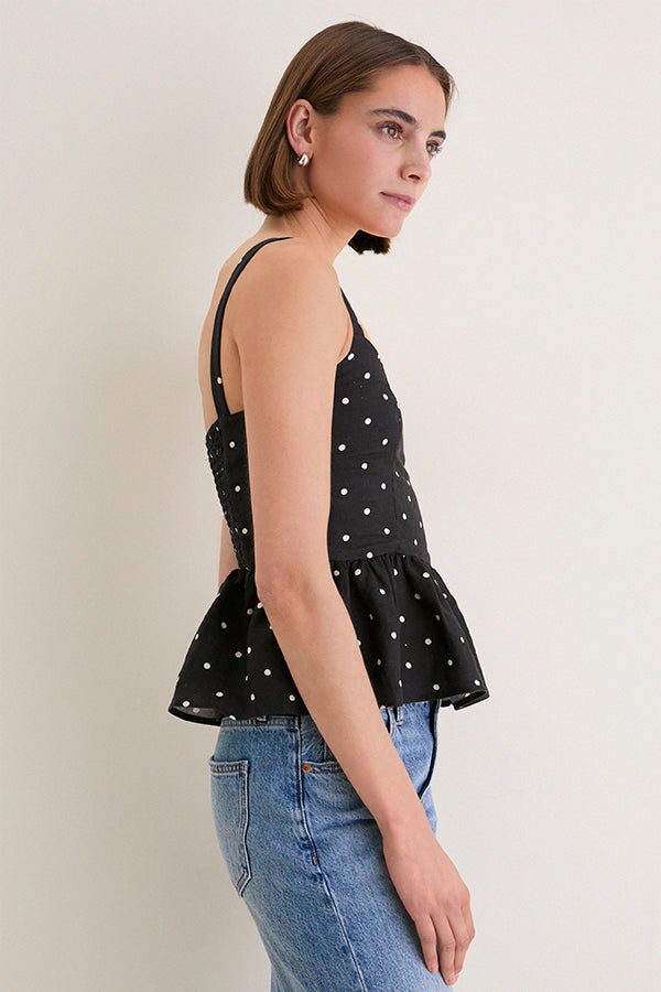 Small Dots Tuxedo + Ivory Jour Peplum Top 2 | Emerson Fry