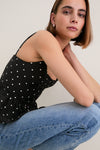 Small Dots Tuxedo + Ivory Jour Peplum Top 2