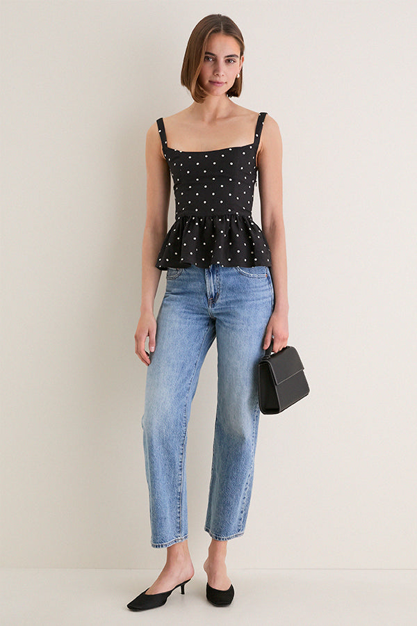 Small Dots Tuxedo + Ivory Jour Peplum Top 2 | Emerson Fry
