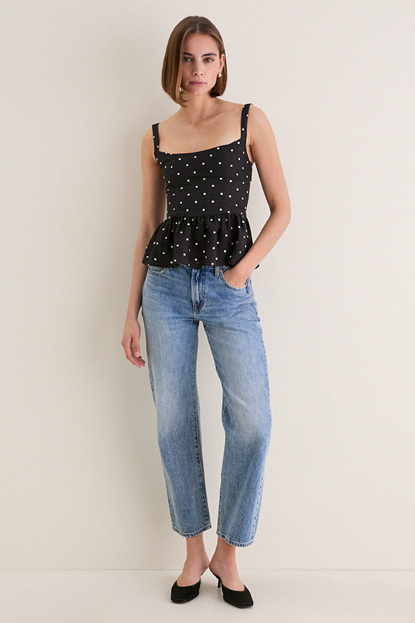 Small Dots Tuxedo + Ivory Jour Peplum Top 2 | Emerson Fry