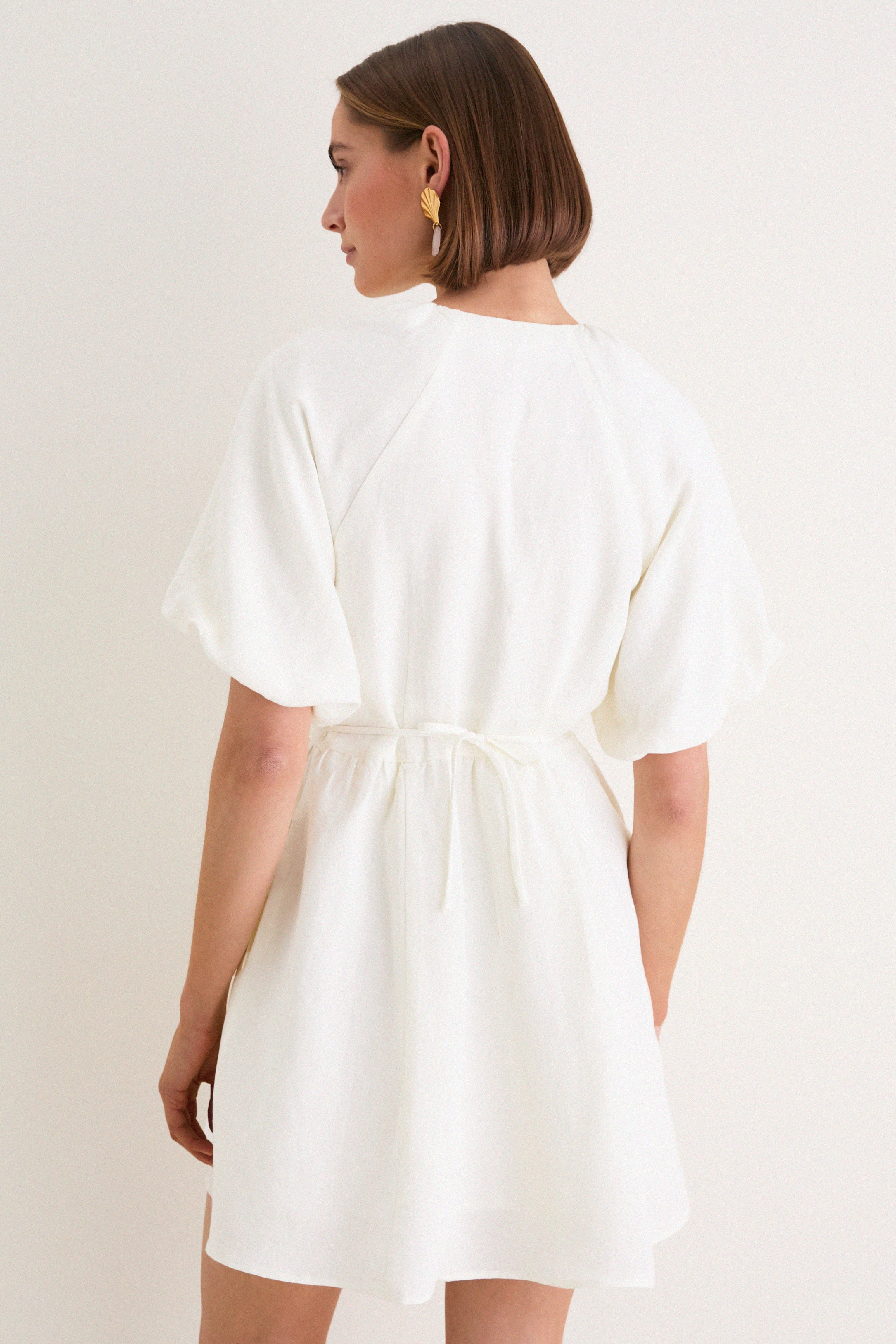 Star White Bastille Short Dress | Emerson Fry