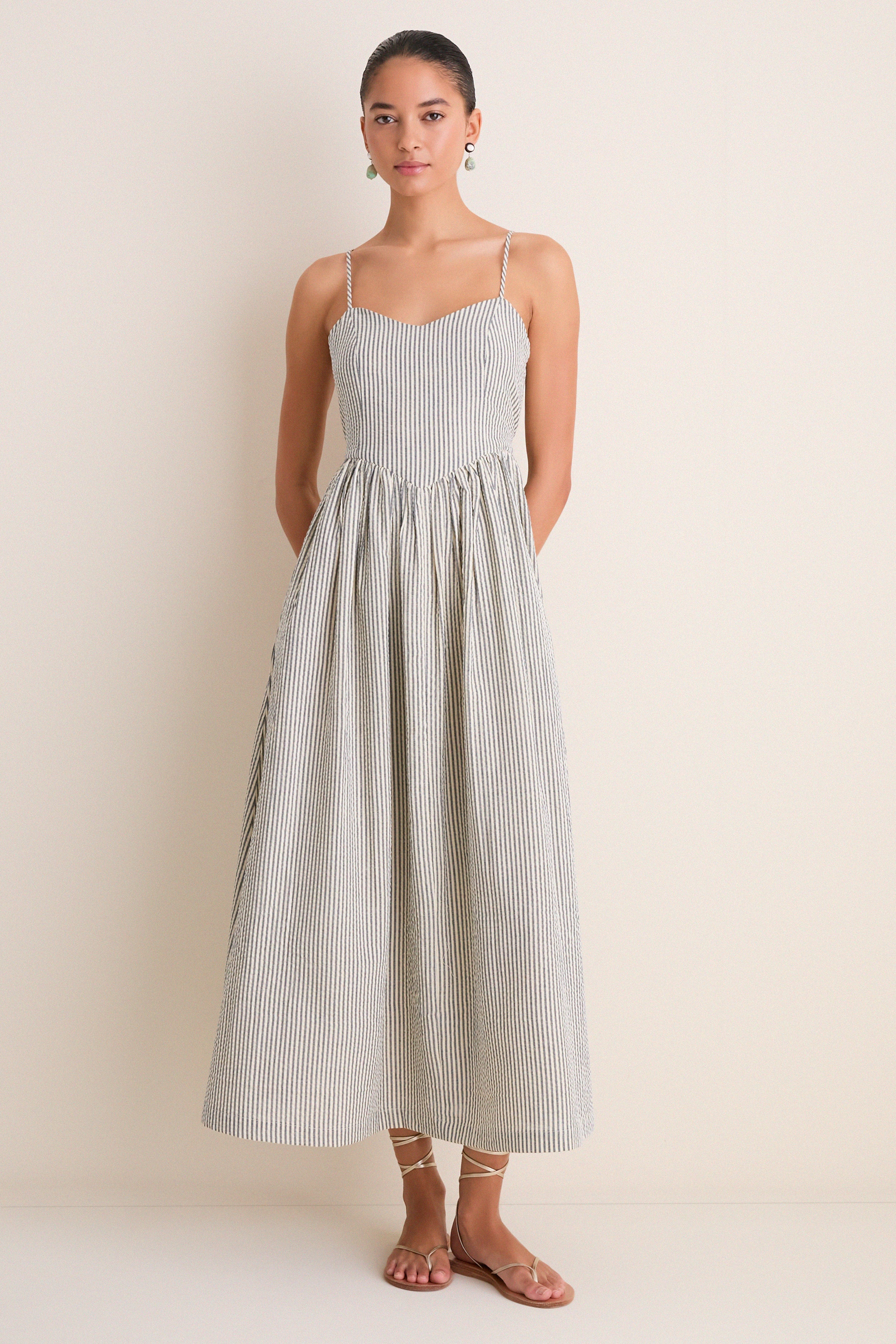 GOOD GRIEF!/グッドグリーフ　STRIPE COTTON DRESS Newburyport Stripe Cotton Day Dress | Love Tomas by Emerson Fry
