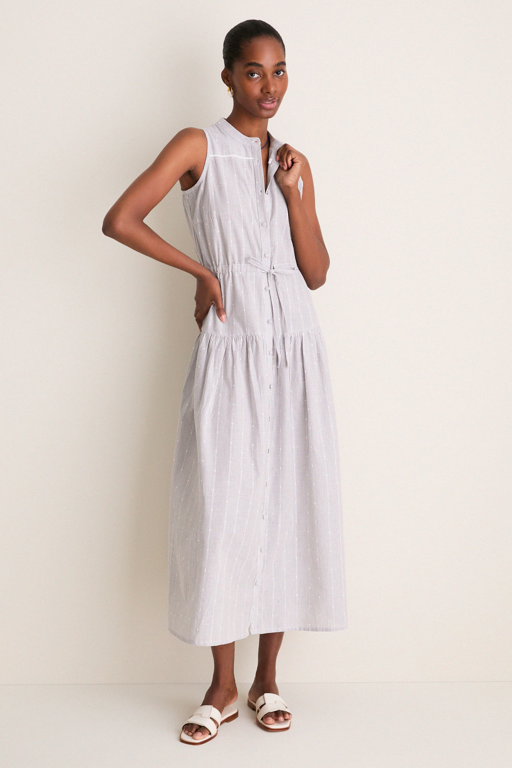 Love Tomas by Emerson Fry James Stripe Lucy 4 Basque Sleeveless Dress James Stripe / L Love Tomas by Emerson Fry James Stripe Lucy 4 Basque Sleeveless Dress James Stripe / L